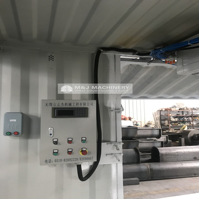 Elektrisch angetriebenes, in Behältern befindliches, mobiles System für das Wiegen und Verpacken von Maschinen